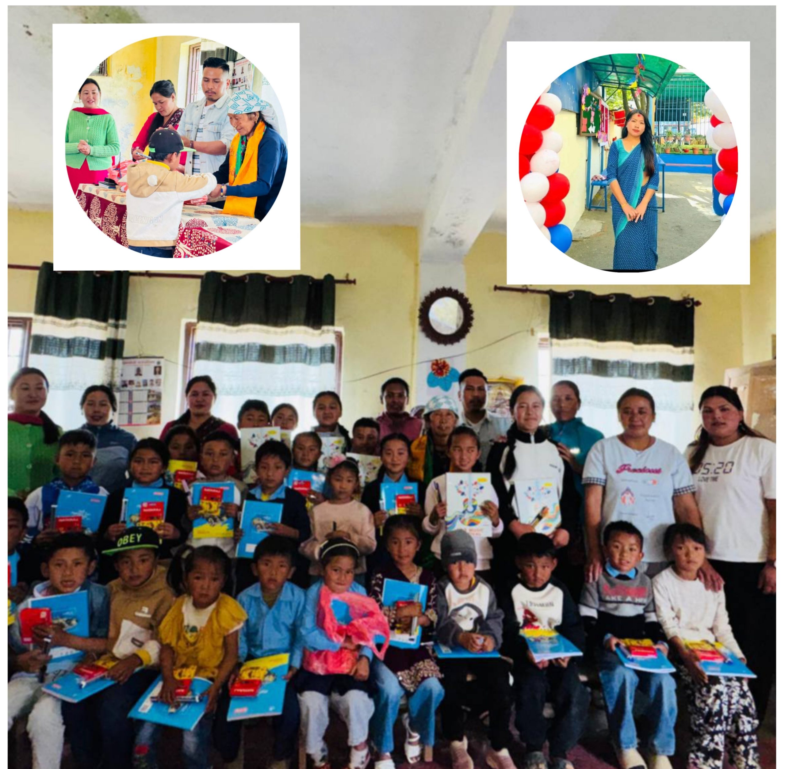 समाजसेवी निरु तामाङद्वारा शैक्षिक सामाग्री बितरण